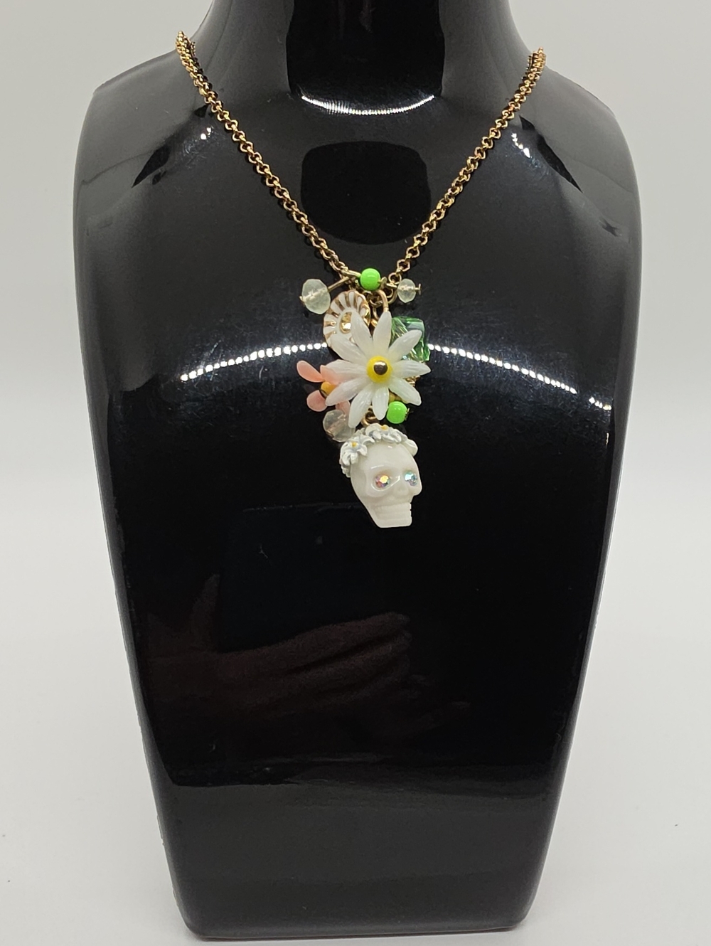 Betsey Johnson Sugar Skull Pendant Necklace